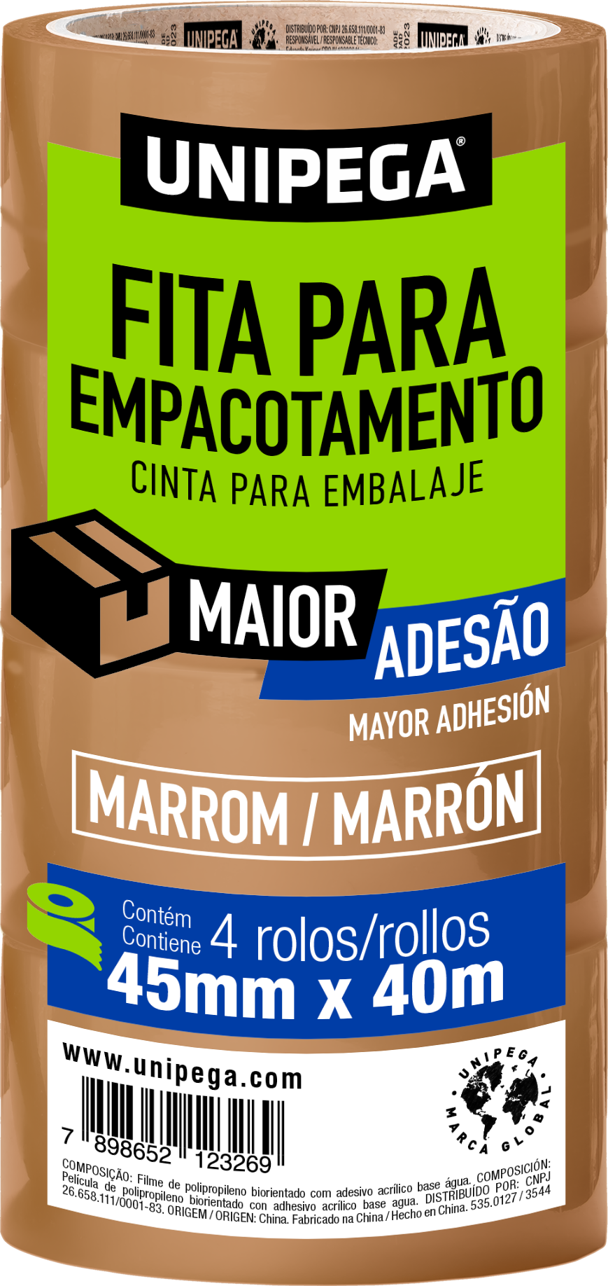 4 Rolos marrom 45mmx40m